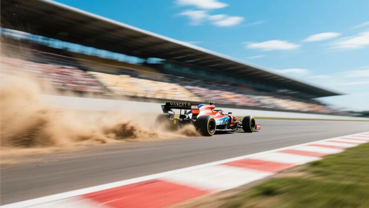 高速赛车在赛道上奔驰